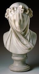 Veiled Lady - one solid piece of marble, but you can see the face through the veil. Incredible!